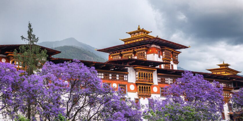 The beautiful Dzong of Punakha shining
