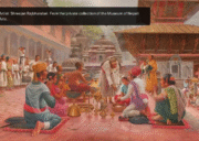 Shreejan Rajbhandari artwork: Symbolizing Kathmandu Valley's living cultural heritage and conservation beyond physical structures. Museum of Nepali Arts collection.