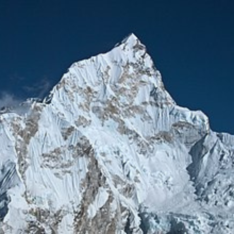 Nuptse peak viewed from Kala Patthar with steep snow-covered Himalayan slopes