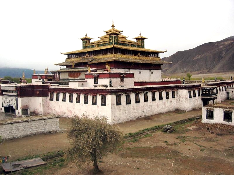 Samye Monastery main temple in central Tibet, founded in the 8th century by King Trisong Detsen, the first fully ordained Buddhist monastery in Tibet.