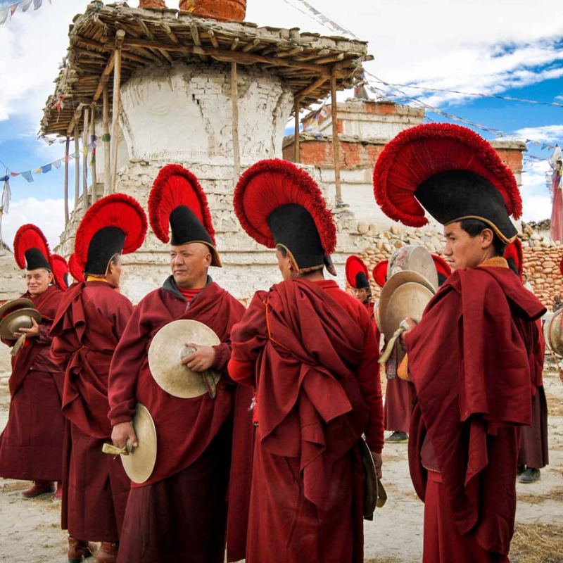 Monks At Tiji Festival