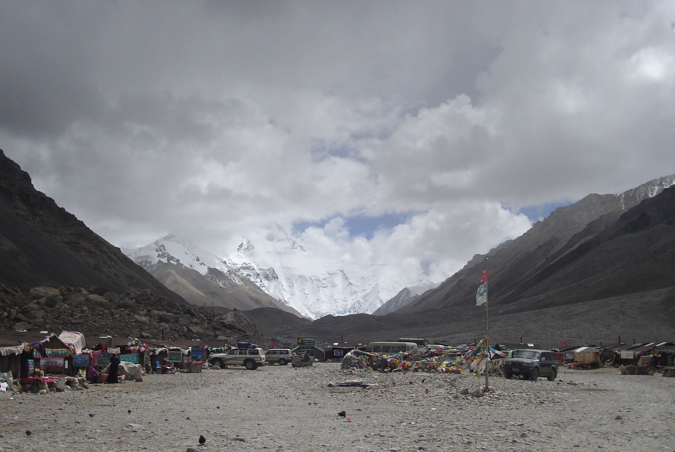 Snow-capped Himalayan peak rising above the high Tibetan plateau